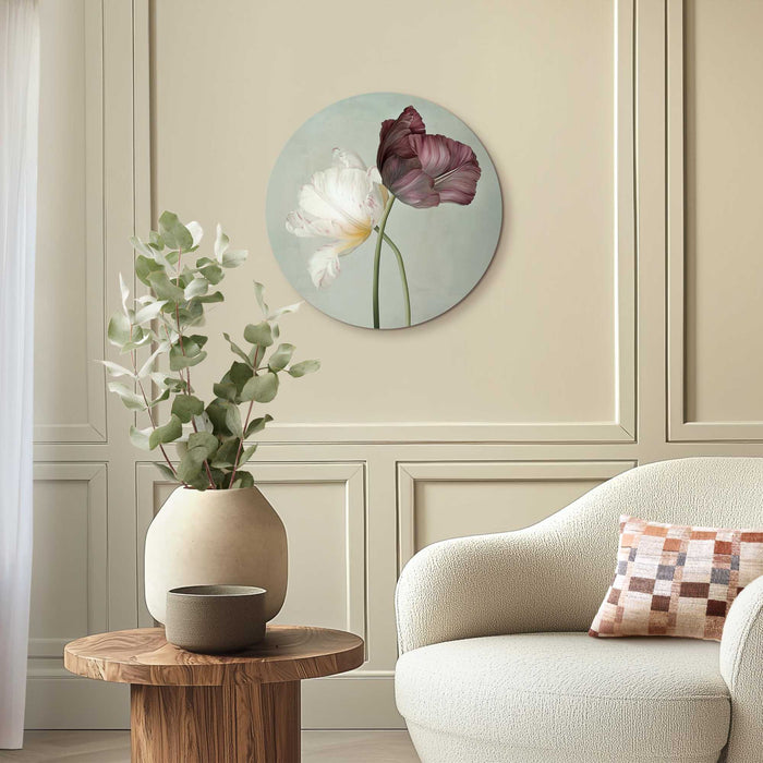 Reinders - Tulpen - Glasschilderij Ø 50 cm - Groen