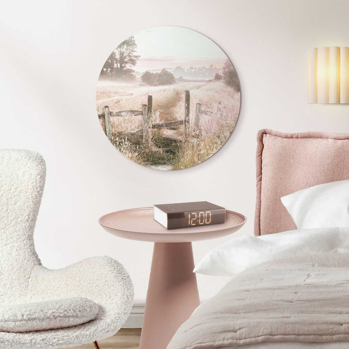 Reinders - Ochtenddauw in de weide - Glasschilderij Ø 50 cm - Beige