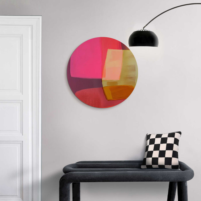 Reinders - Roze tinten II - Glasschilderij Ø 50 cm - Roze