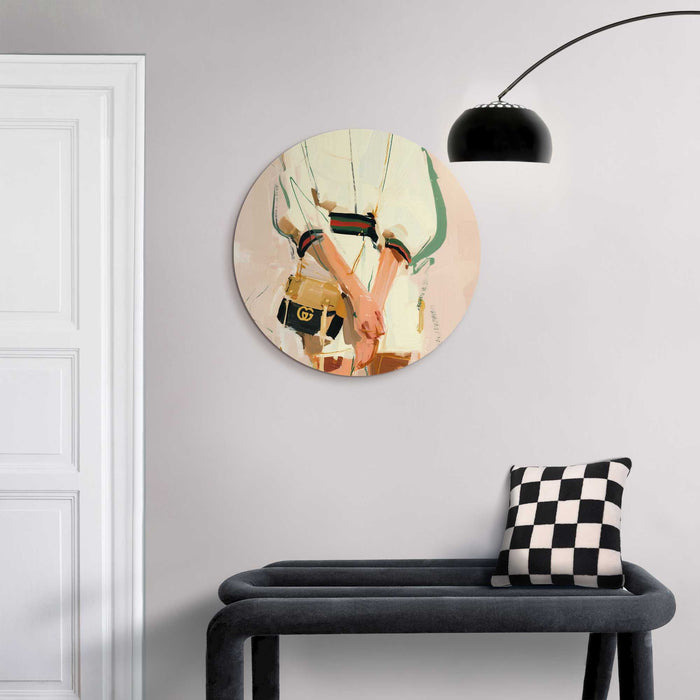 Reinders - Italiaanse looks - Glasschilderij Ø 50 cm - Beige