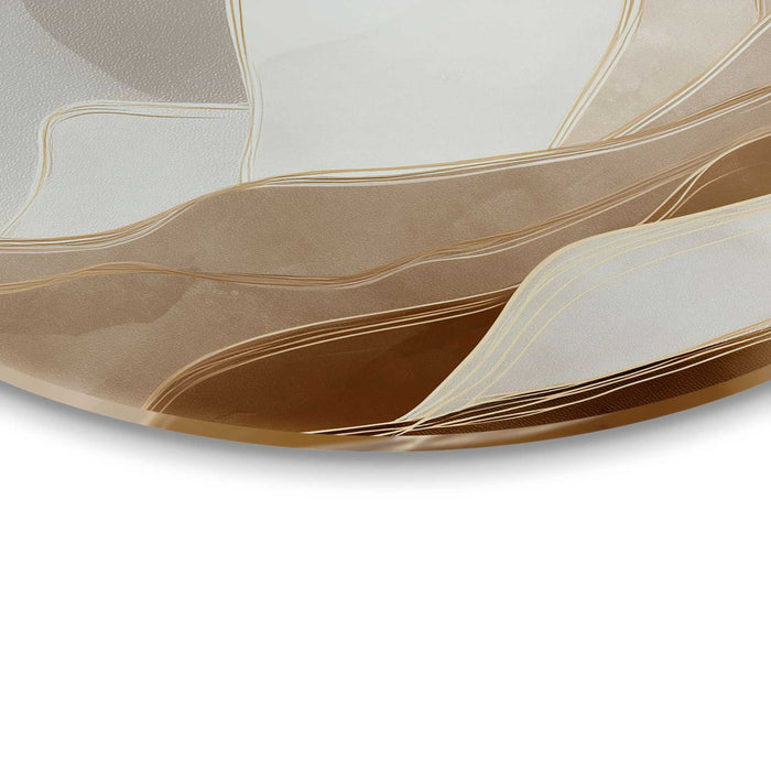 Reinders - Maan achter de bergen - Glasschilderij Ø 70 cm - Beige