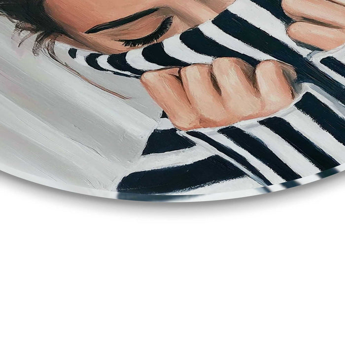 Reinders - Rustige sfeer - Glasschilderij Ø 70 cm - Zwart-Wit