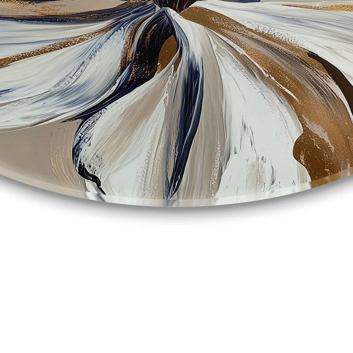 Reinders - Glamour bloem - Glasschilderij Ø 70 cm - Blauw