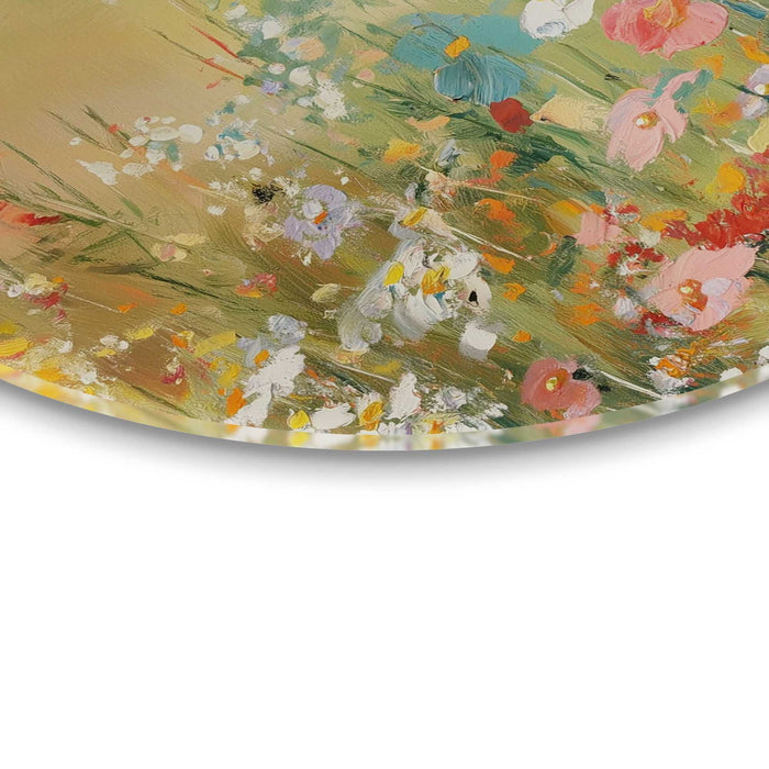 Reinders - Zomers strand - Glasschilderij Ø 70 cm - Beige