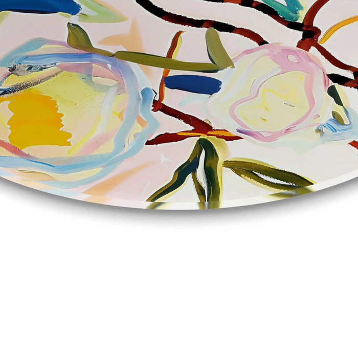 Reinders - Abstracte Bloesem - Glasschilderij Ø 70 cm - Bont