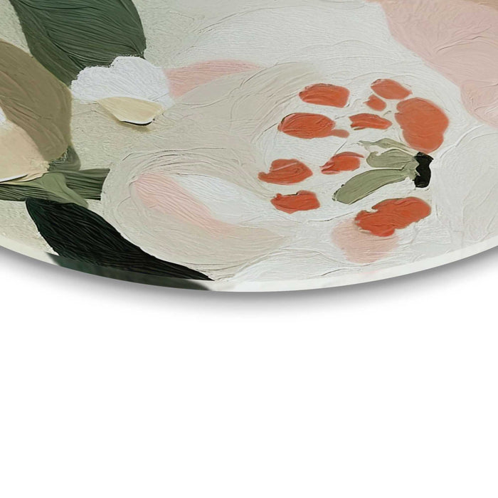 Reinders - Pastel bloemen - Glasschilderij Ø 70 cm - Groen