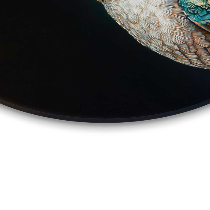 Reinders - Kolibrie met bloemenkroon - Glasschilderij Ø 70 cm - Bont