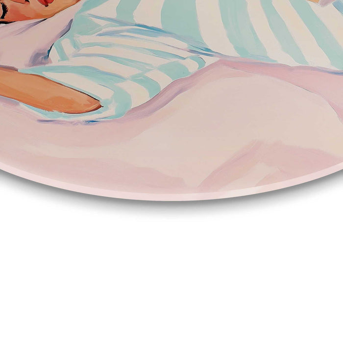 Reinders - After dinner dip - Glasschilderij Ø 70 cm - Roze