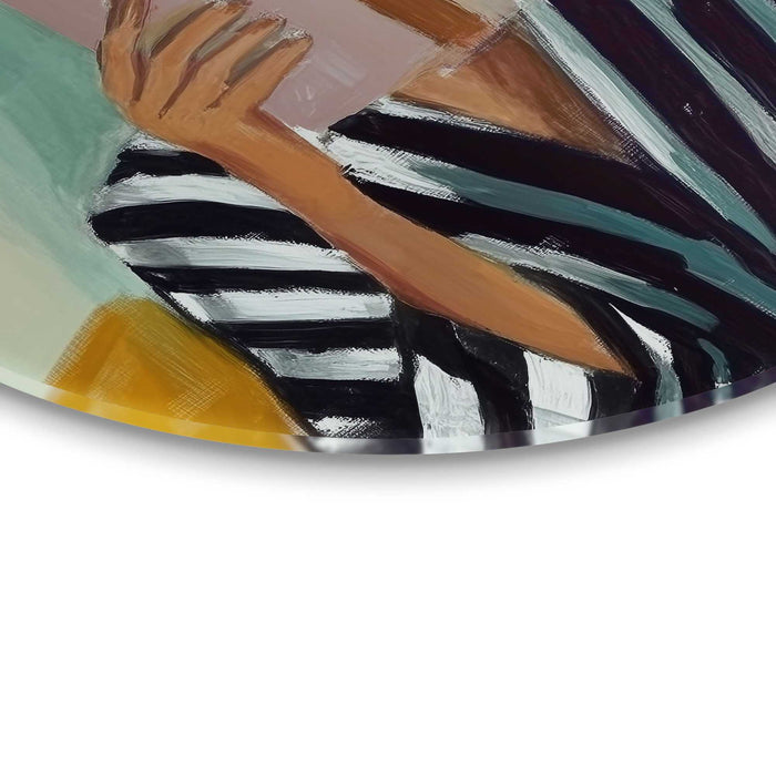 Reinders - Lees- en koffiepauze - Glasschilderij Ø 70 cm - Roze