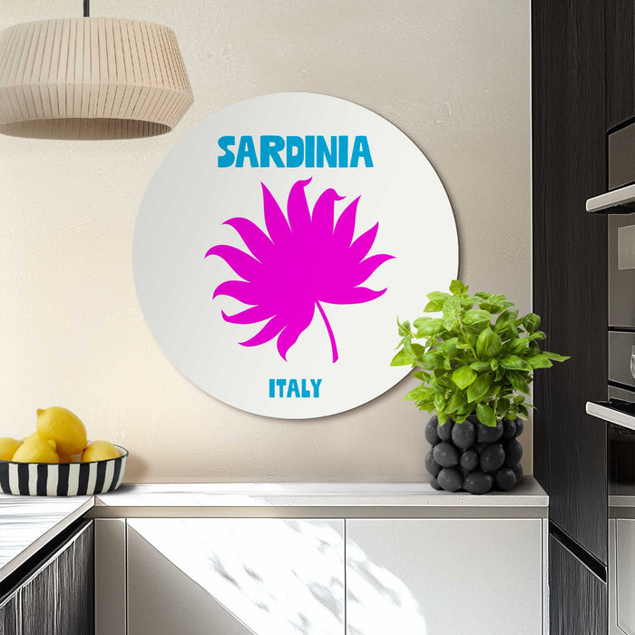 Reinders - Sardinië - Glasschilderij Ø 70 cm - Roze