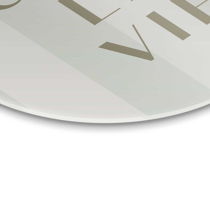 Reinders - C'est la vie - Glasschilderij Ø 70 cm - Beige