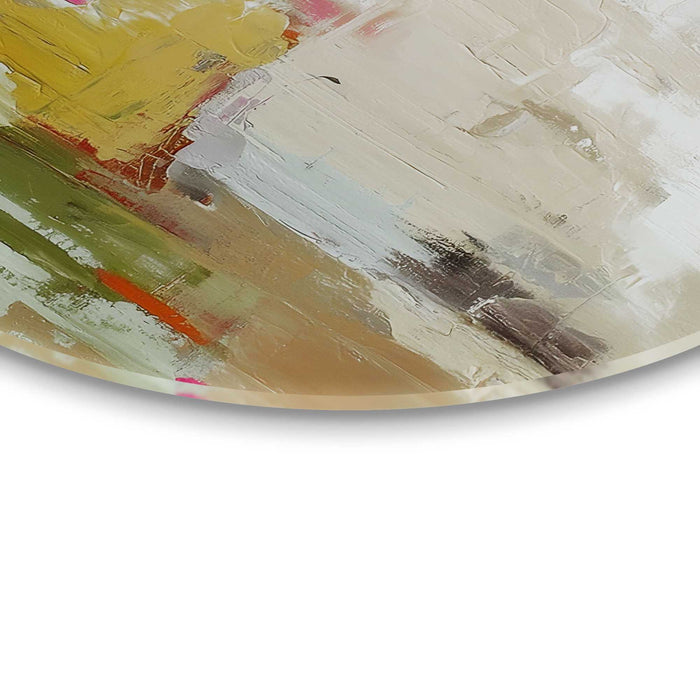 Reinders - Abstracte harmonie - Glasschilderij Ø 70 cm - Bont