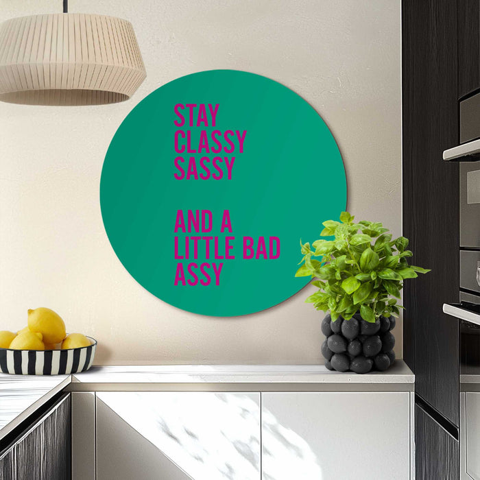 Reinders - Classy and sassy - Glasschilderij Ø 70 cm - Groen