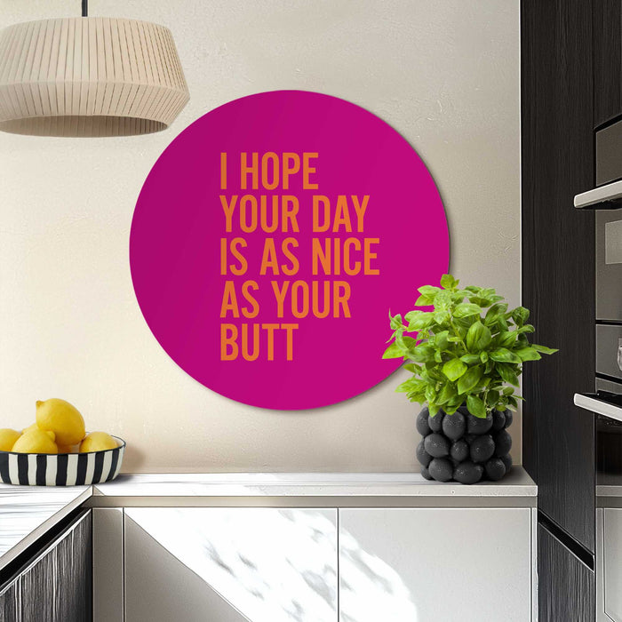 Reinders - Have a nice day - Glasschilderij Ø 70 cm - Roze