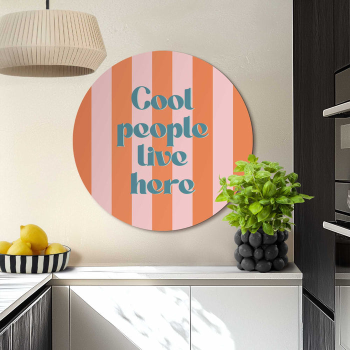 Reinders - Coole mensen - Glasschilderij Ø 70 cm - Oranje