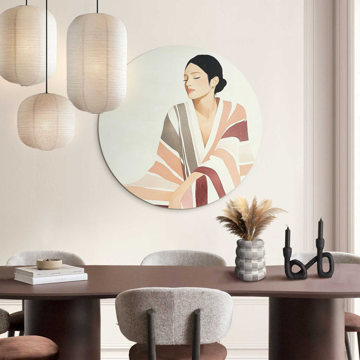 Reinders - Rustige elegantie - Glasschilderij Ø 70 cm - Beige