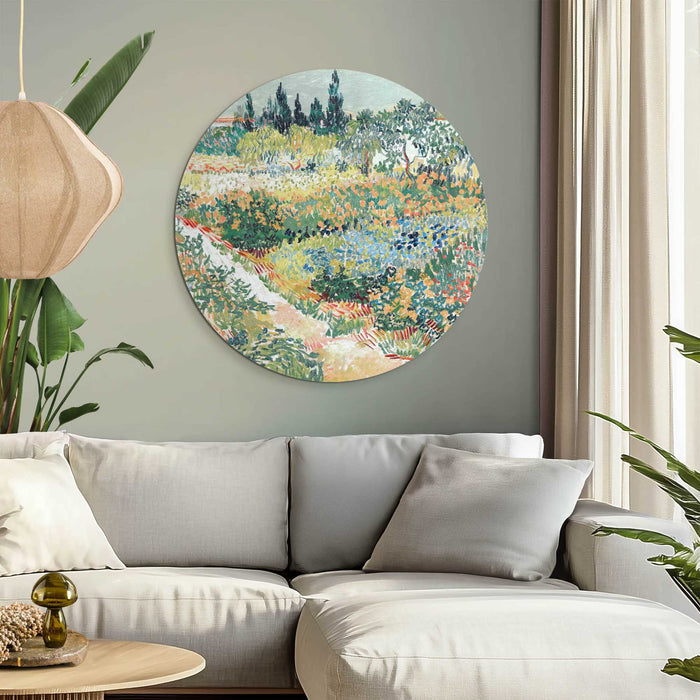 Reinders - Van Gogh - Tuin in Arles - Glasschilderij Ø 70 cm - Groen