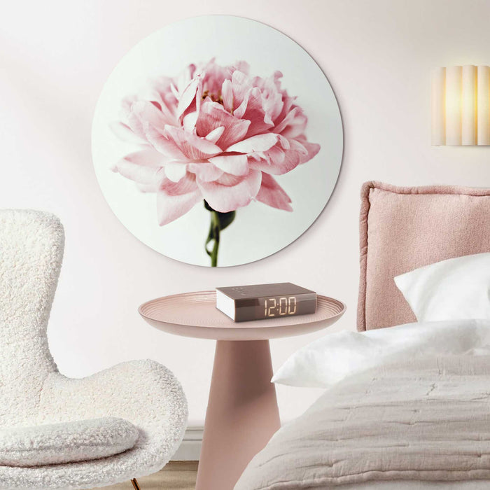 Reinders - Pioenroos - Glasschilderij Ø 70 cm - Roze