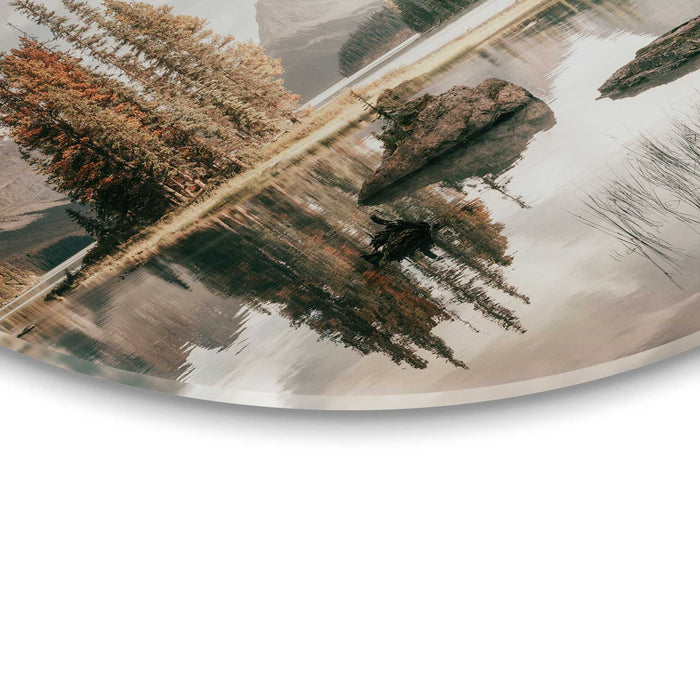 Reinders - Landschap in de bergen - Glasschilderij Ø 70 cm - Groen