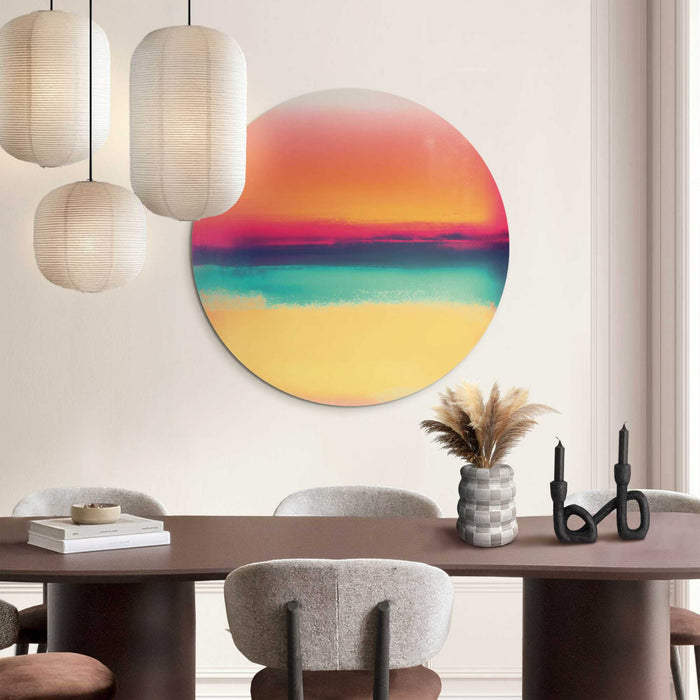 Reinders - Zonsondergang - Glasschilderij Ø 70 cm - Oranje