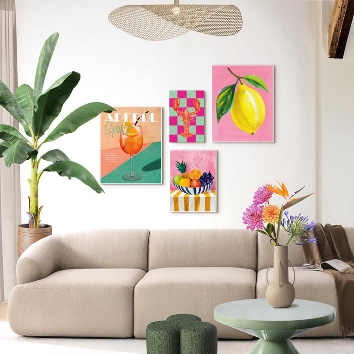 Reinders - Zomerse set - Set wanddecoratie in diverse formaten 40x50 cm - Bont