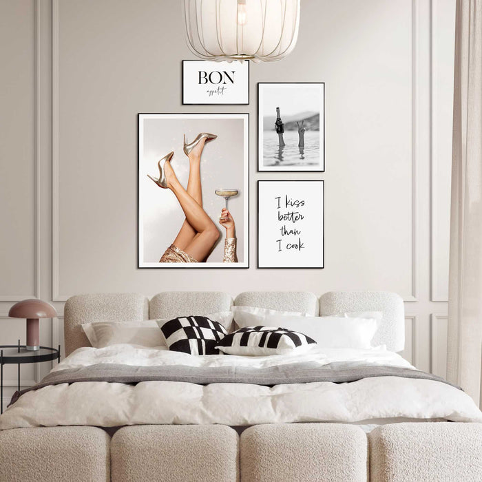 Reinders - Vier het moment - Wanddecoratieset in verschillende formaten 50x70 cm - Goudkleurig