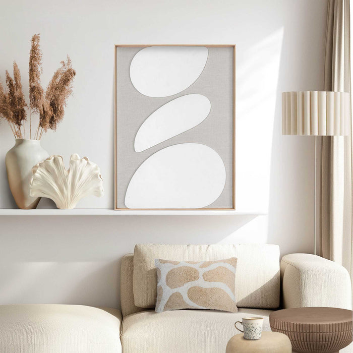 Reinders - Organic Pebbles Linen - Schilderij 3D Art 50x70 cm - Beige
