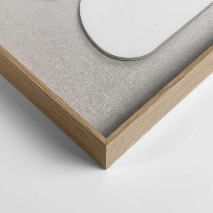 Reinders - Organic Blocks Linen Wood - Schilderij 3D Art 50x70 cm - Wit