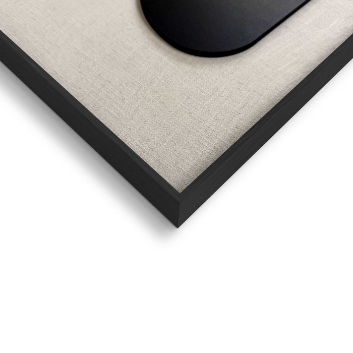 Reinders - Organic Blocks Linen Black - Schilderij 3D Art 50x70 cm - Zwart