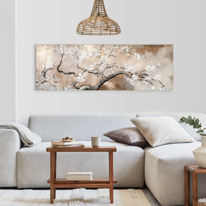 Reinders - Rustic Blossoms - Schilderij 156x52 cm - Beige