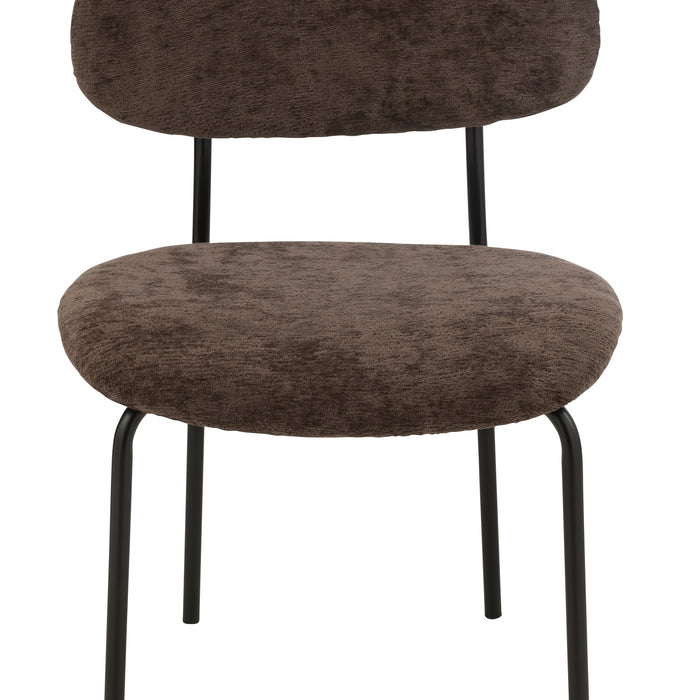 J-Line stoel - textiel|metaal - donkerbruin