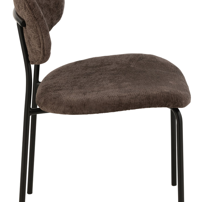 J-Line stoel - textiel|metaal - donkerbruin