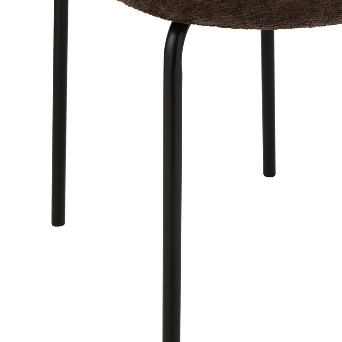 J-Line stoel - textiel|metaal - donkerbruin