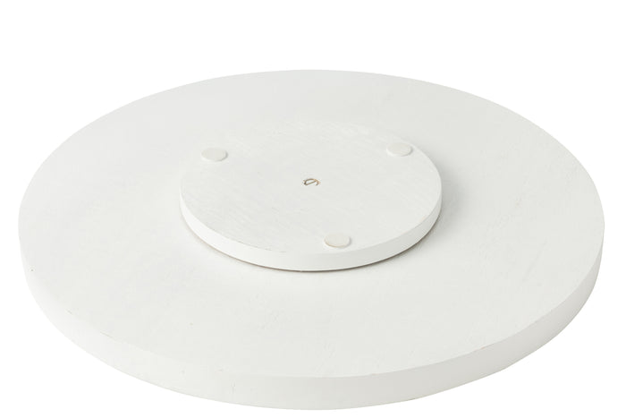 J-Line plateau Draaiend Rund - hout - wit|groen