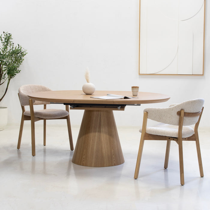 Giga Meubel - Eettafel - Naturel - Uitschuifbaar - Ø120|160cm - Sivan