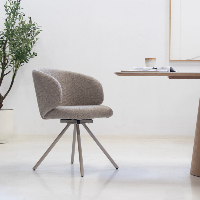 DÉJA Living - Eetkamerstoel - Taupe Stof - Draaibaar - Sueca