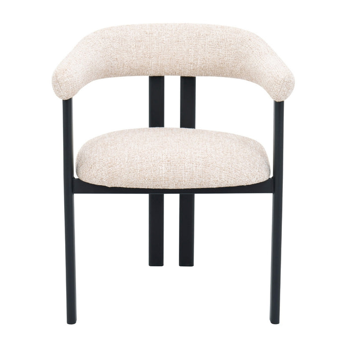 DÉJA Living - Eetkamerstoel - Stof - Taupe|Zwart - Odense - Set van 2