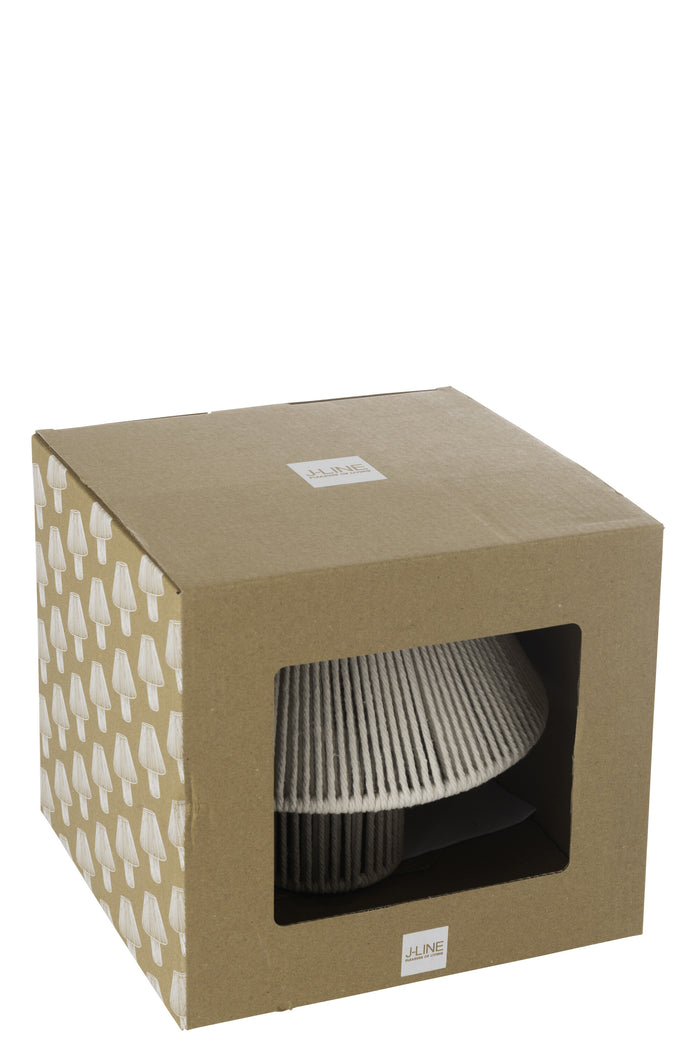 J-Line lamp - metaal|katoen - naturel - LED lichtjes