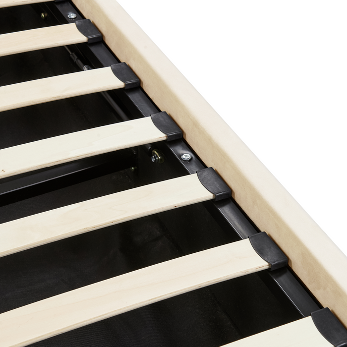 Beliani-BOUSSE-Tweepersoons boxspring-Lichtbeige-180 x 200 cm-Fluweel