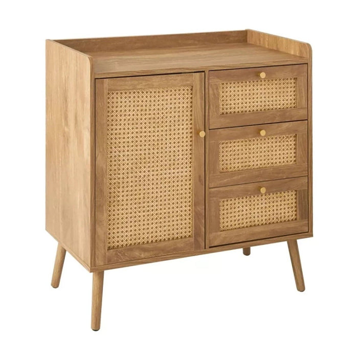 Calicosy - Ladekast 1 deur 3 laden PALMO - L80 cm - Rotan