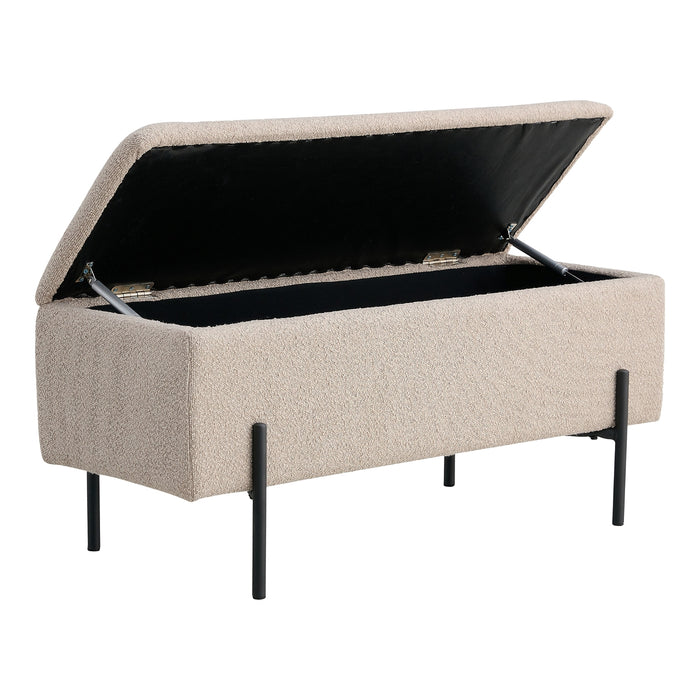 House Nordic - Opbergbank Beige Stof - 95x37x46cm - Watford