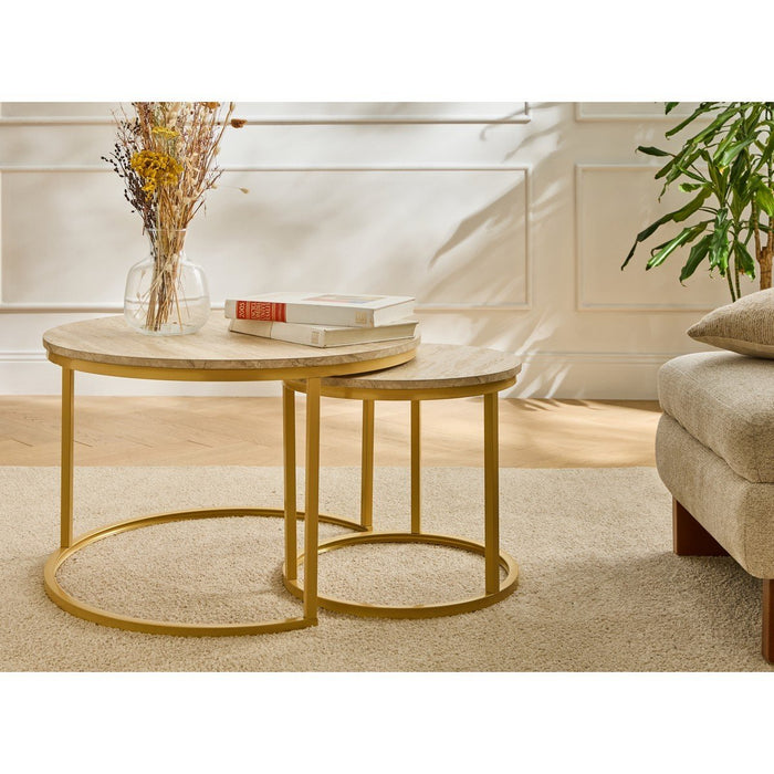 Calicosy - Set van 2 Ronde Nesttafels LENNY - Ø70 cm