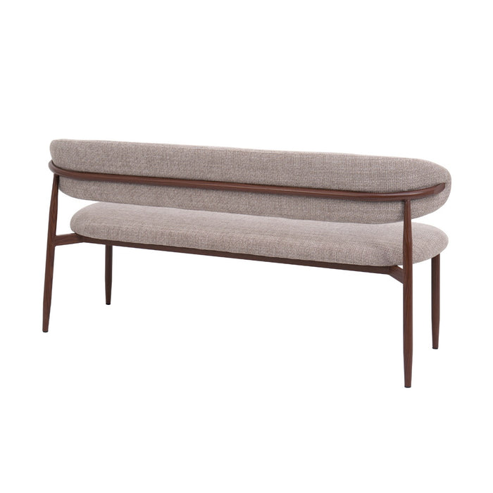 Giga Meubel - Eetkamerbank - Taupe|Walnoot - 180x55x77cm - Alexia