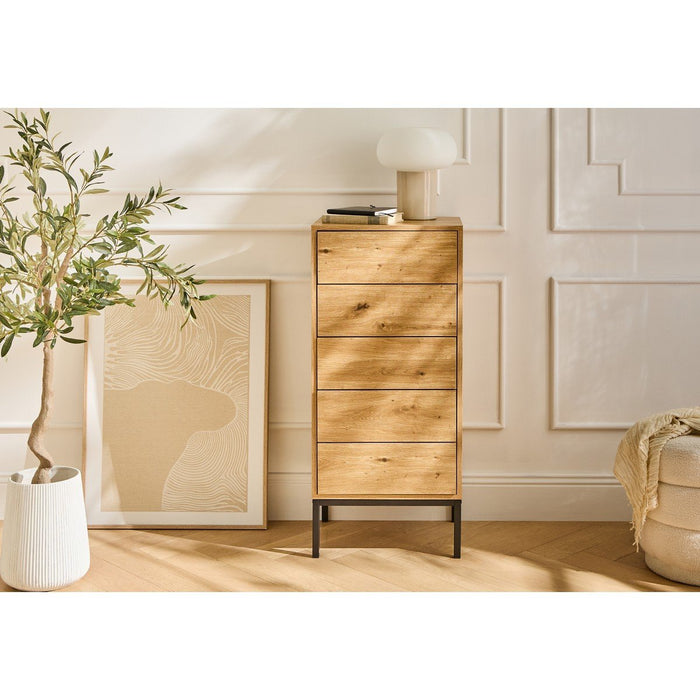 Calicosy - Hoog ladekast 5 laden LENNY - H100 cm - Metaal