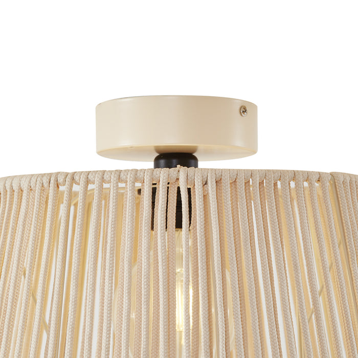 QAZQA Japandi buiten plafondlamp met beige touw IP54 - Jayla