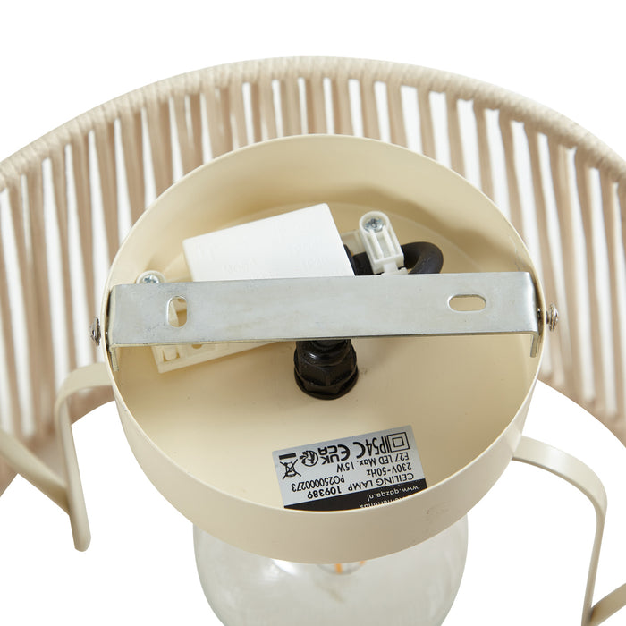 QAZQA Japandi buiten plafondlamp met beige touw IP54 - Jayla