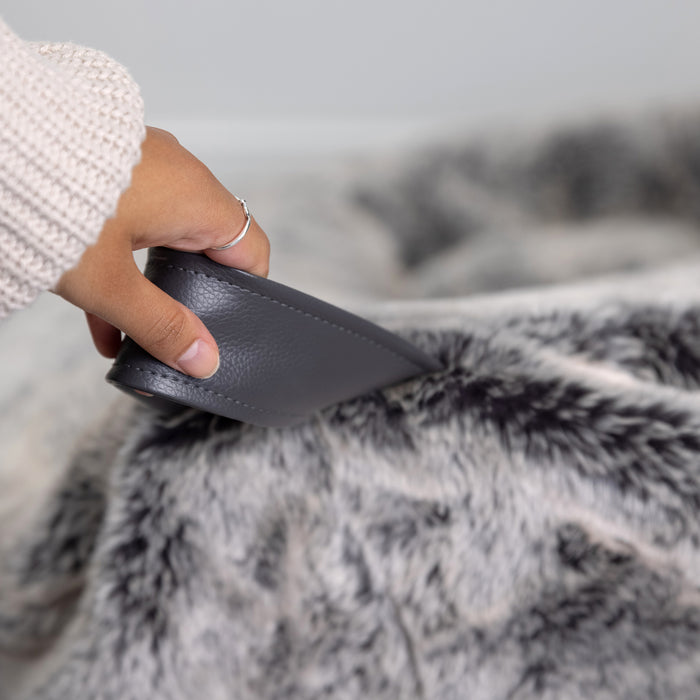 icon Cocoon Zitzak - Fluffy Pluche Imitatiebont - Wolfgrijs