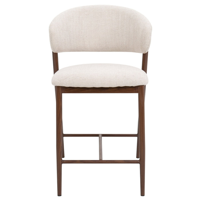 DÉJA Living - Barstoel Beige|Walnoot - 67cm - Skive - Set van 2