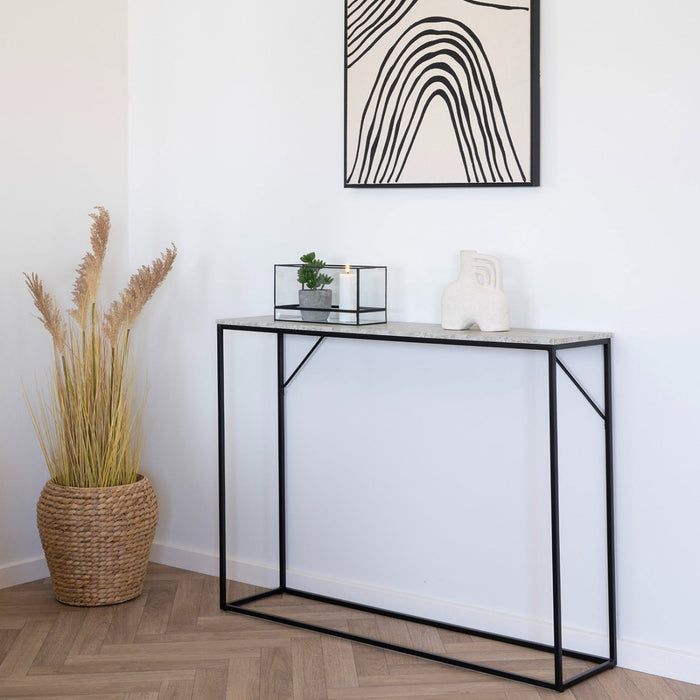 House Nordic - Sidetable Travertinlook - 110x26x80cm - Vita