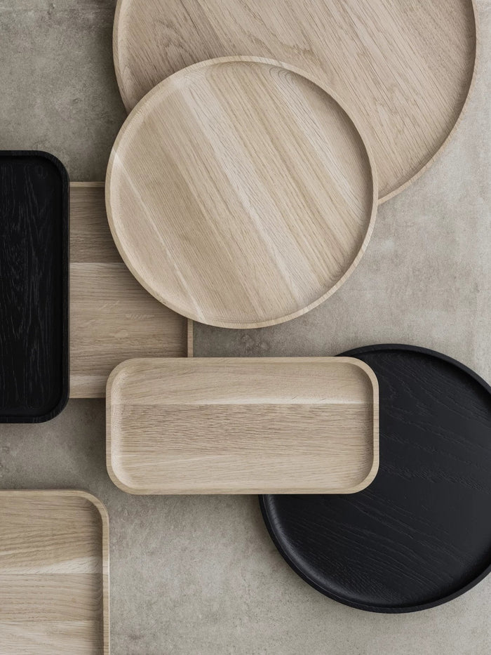 Oku Ronde Tray | Dienblad Oak | Bruin | Hout